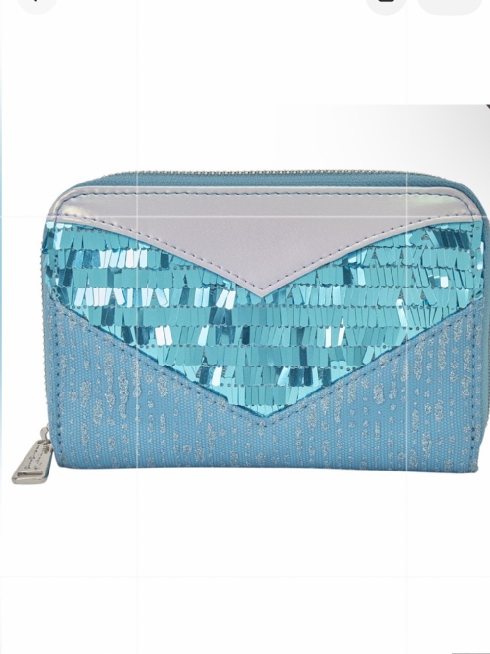 NWT - Loungefly Frozen’s Elsa Glitter Sequin Cosplay Zip Around Wallet